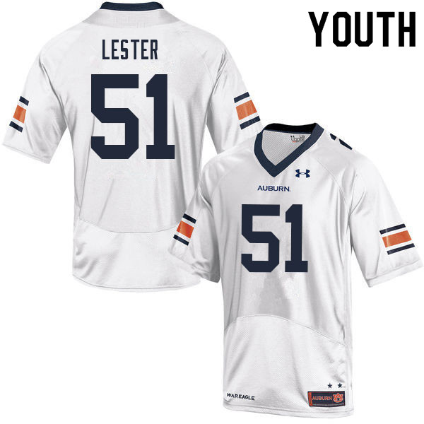 Youth Auburn Tigers #51 Barton Lester White 2021 College Stitched Football Jersey